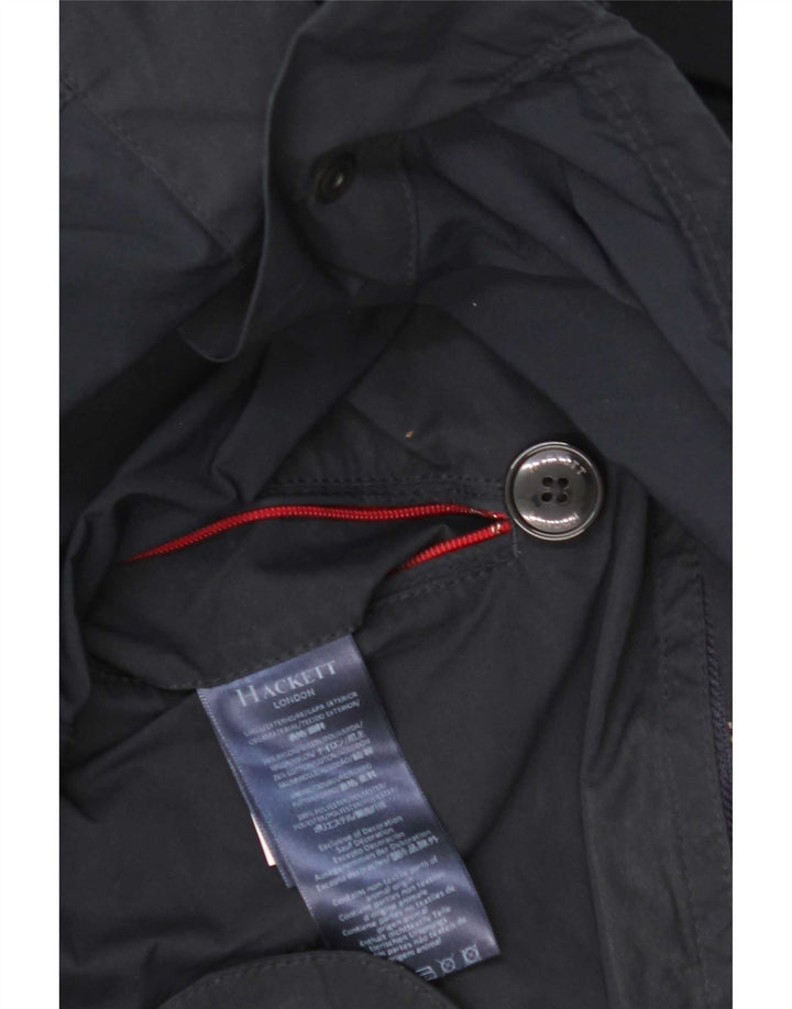Ανδρικό παλτό Hackett με διπλό στήθος UK 38 Medium Navy Blue Nylon