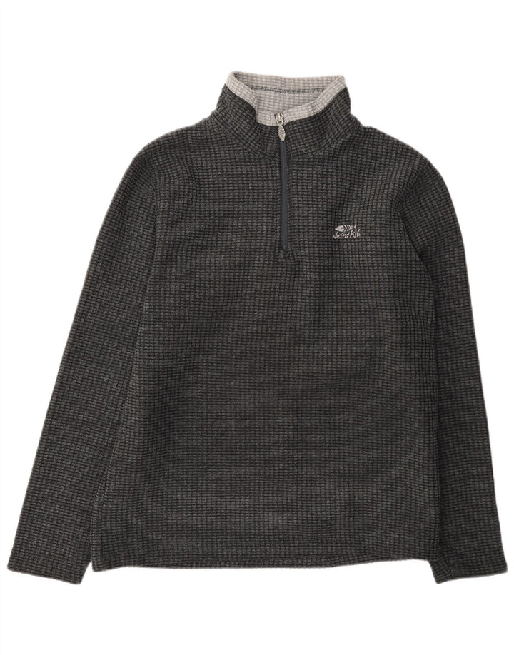 Weird Fish Mens Zip Fleece Jumper Medium Grey Colorblock Polyester