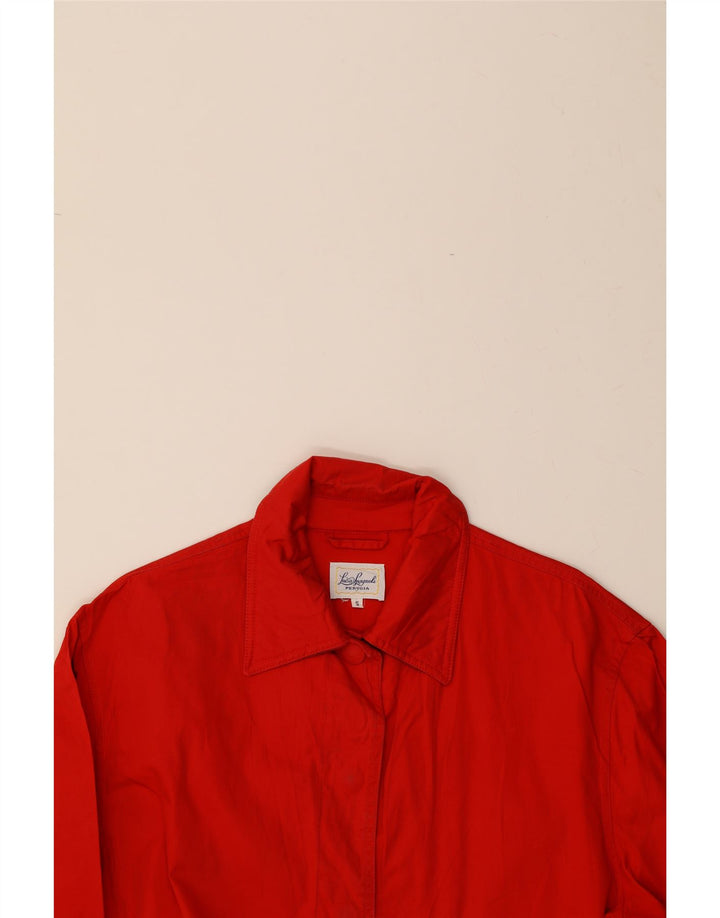 LUISA SPAGNOLI Womens Oversized Overcoat UK 10 Small Red Cotton Vintage Luisa Spagnoli and Second-Hand Luisa Spagnoli from Messina Hembry 
