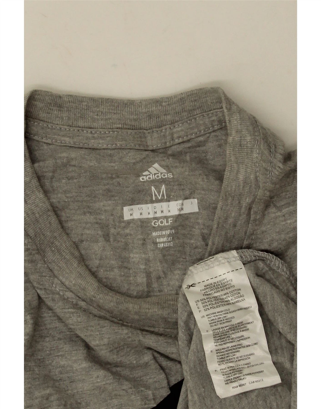 Adidas grafisk t-shirt til mænd, mellemgrå flækket polyester