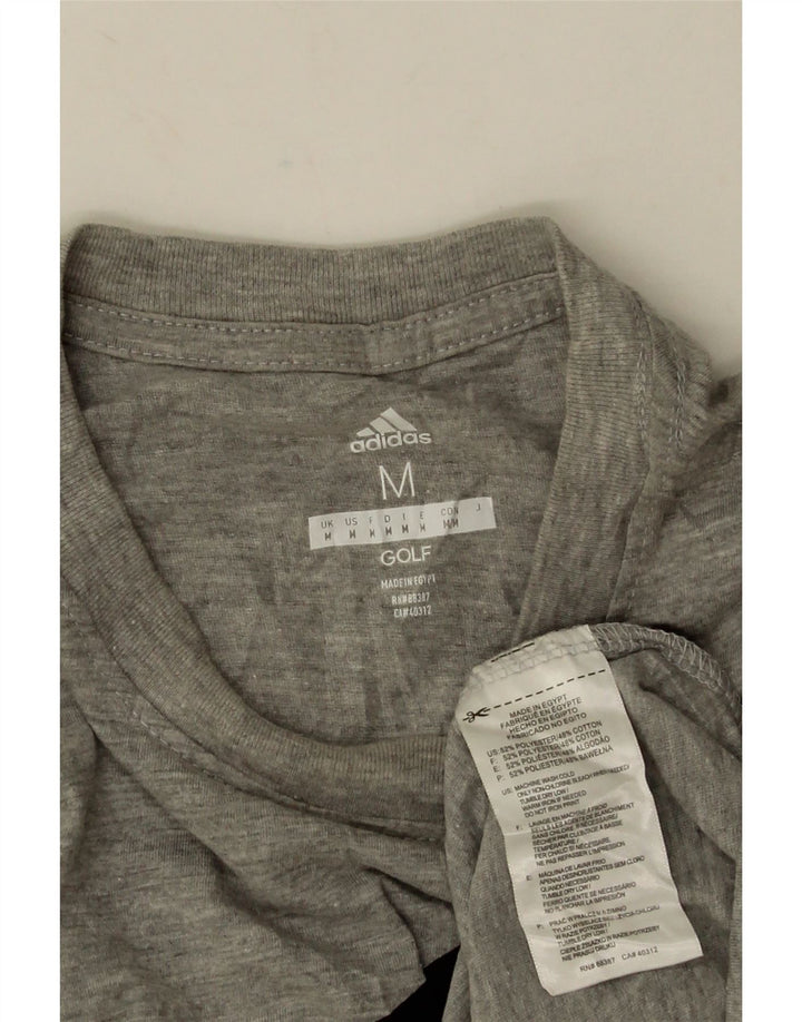 Adidas grafisk t-shirt til mænd, mellemgrå flækket polyester
