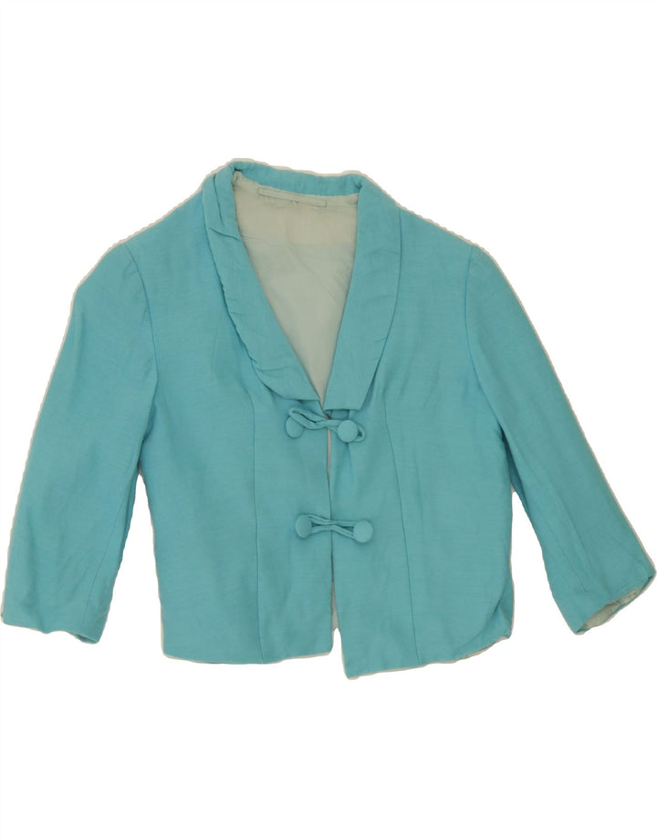 VINTAGE Womens 2 Button 3 Button Blazer Jacket UK 8 Small Blue Vintage Vintage and Second-Hand Vintage from Messina Hembry 