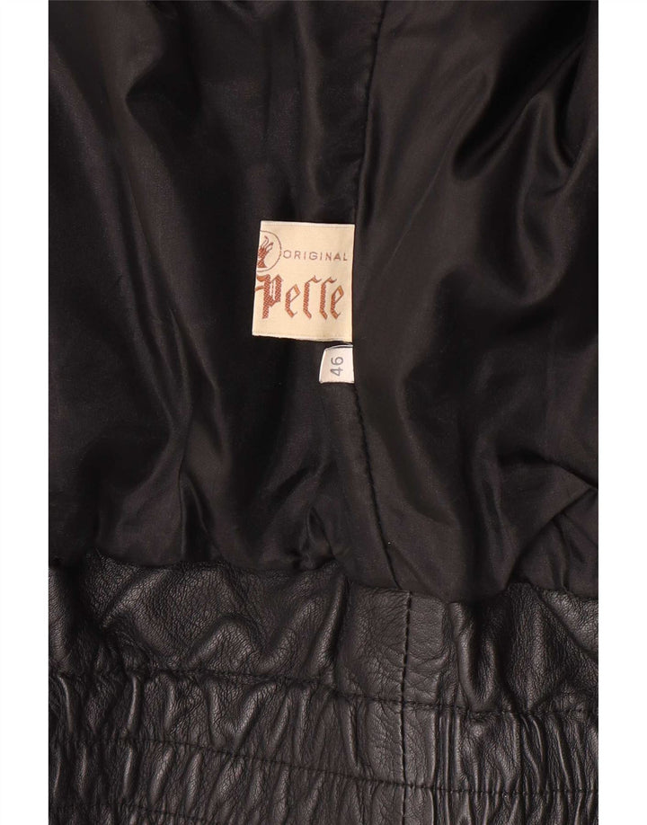 veste en cuir homme vintage IT 46 petit motard noir