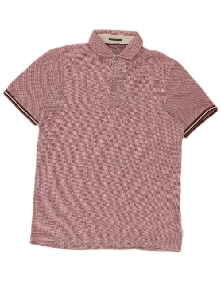 Ted Baker Mens Polo Shirt Size 2 Small Pink Spotted Cotton