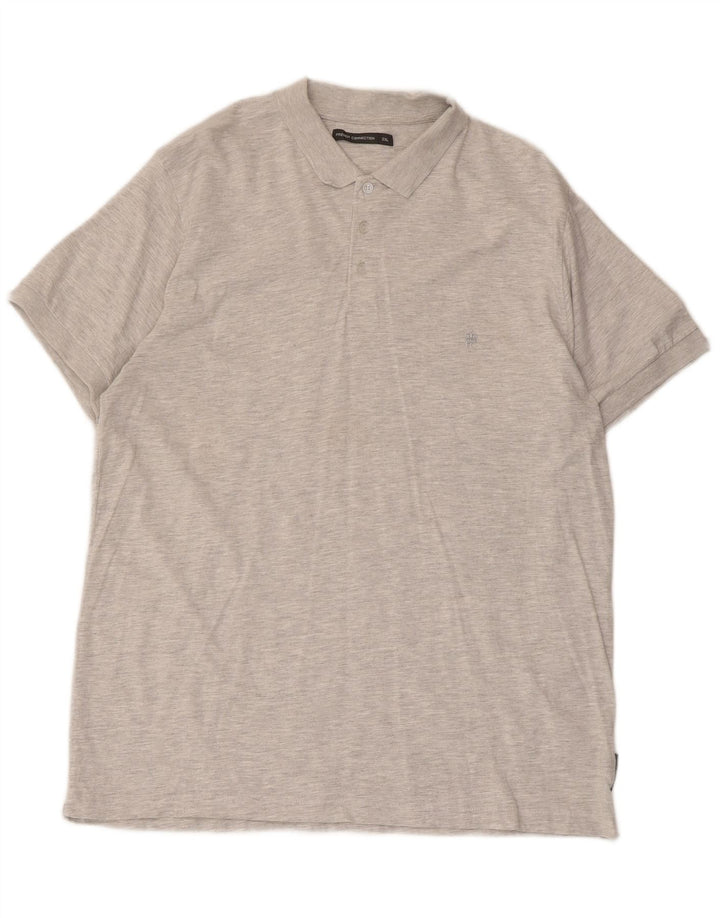 French Connection Mens Polo Shirt 2XL Grey Cotton