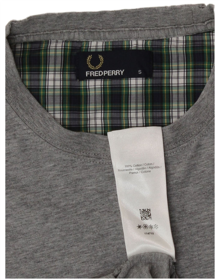 Fred Perry Mens T-Shirt Top Small Grey Cotton