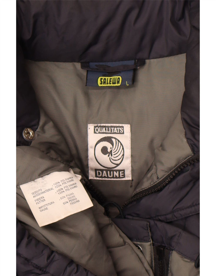 SALEWA Giacca imbottita con cappuccio da uomo UK 40 Large Blu Navy in poliammide