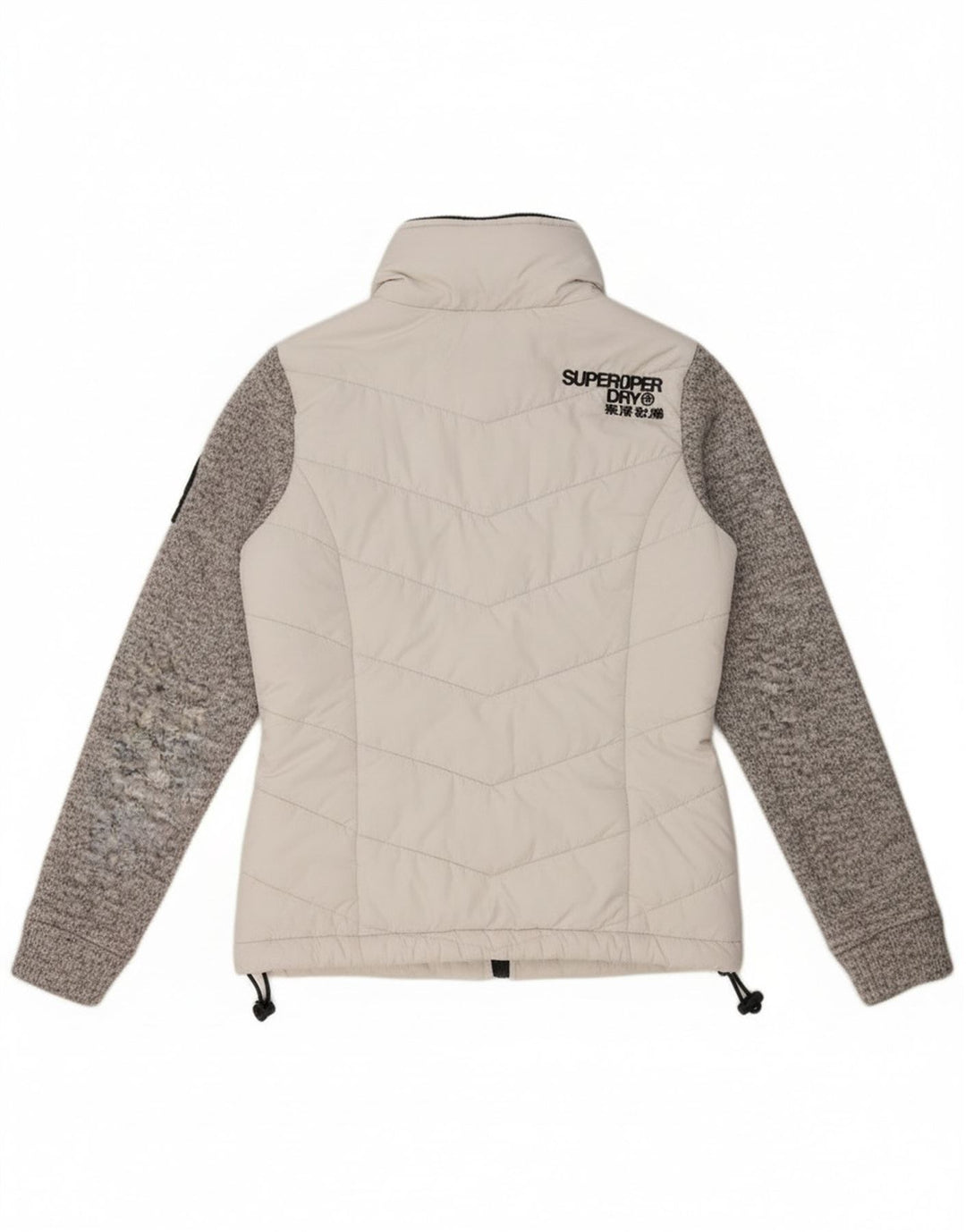 Superdry Womens Hooded Padded Jacket UK 8 Small White Colourblock