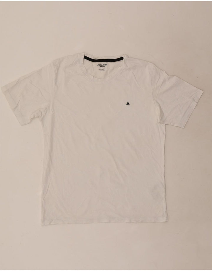 Jack & Jones Mens T-Shirt Top Medium White Cotton