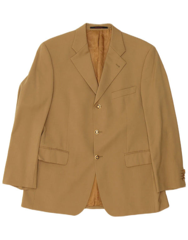 PIERRE CARDIN Veste Blazer 3 Boutons Homme UK 40 Grande Laine Vierge Beige