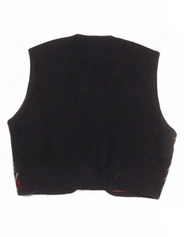 Gilet vintage da uomo in maglia corta UK 14 grande Argyle/diamante multicolore
