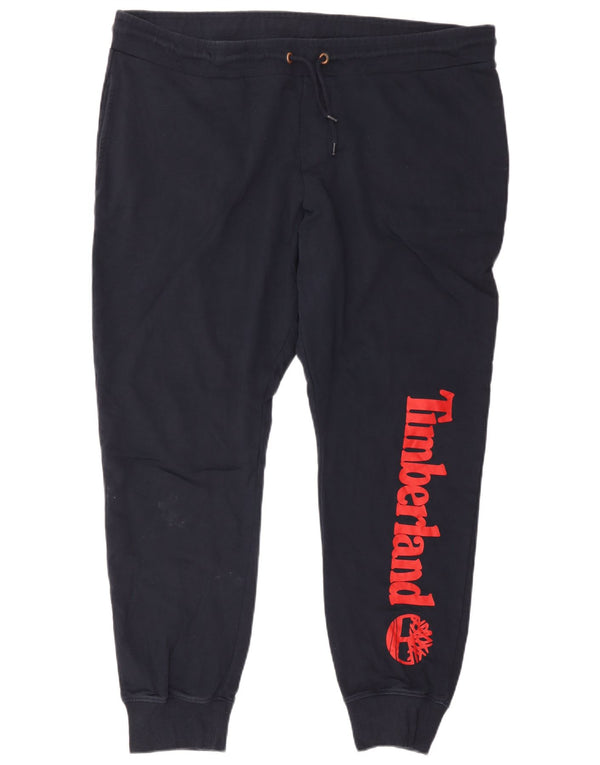 Timberland Mens Graphic Tracksuit Trousers Joggers 3XL  Navy Blue Cotton