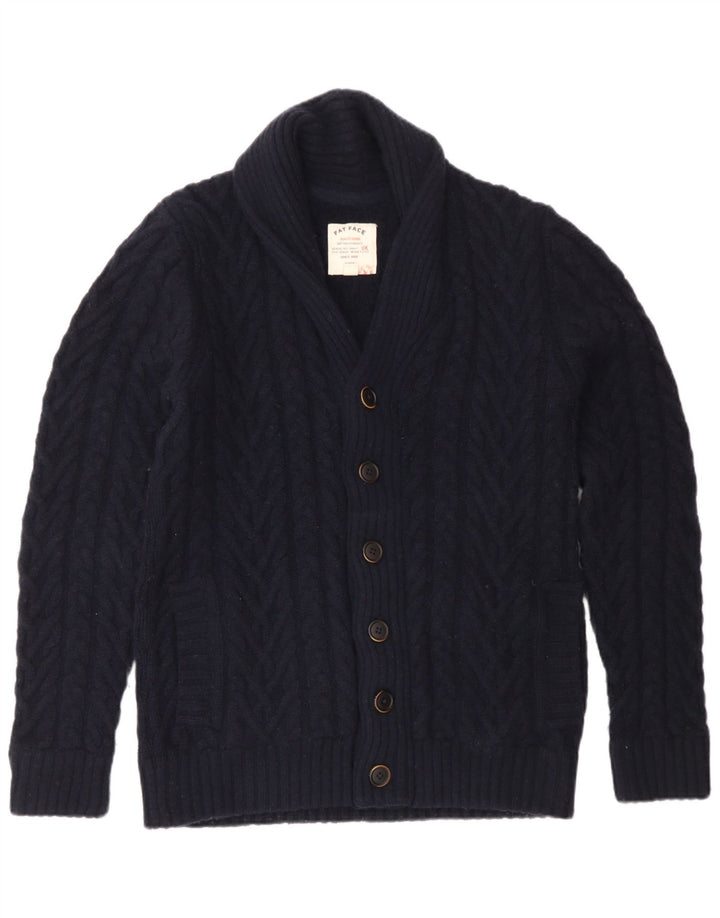 Fat Face Herre Cardigan Sweater Medium Marineblå Uld