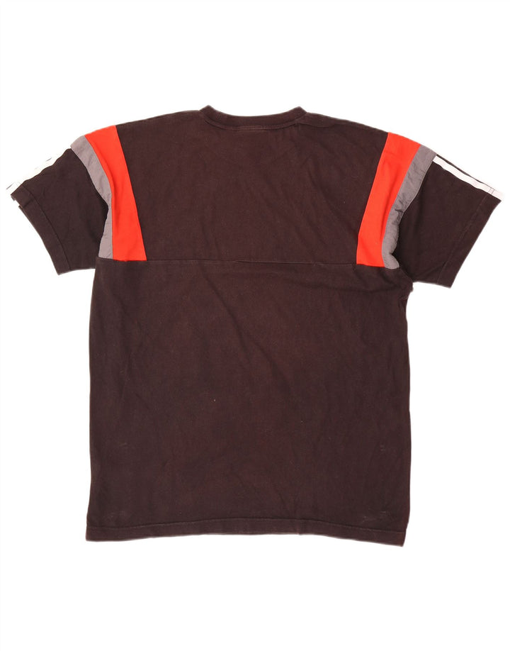 Adidas Mens T-Shirt Top Medium Black Colourblock Cotton