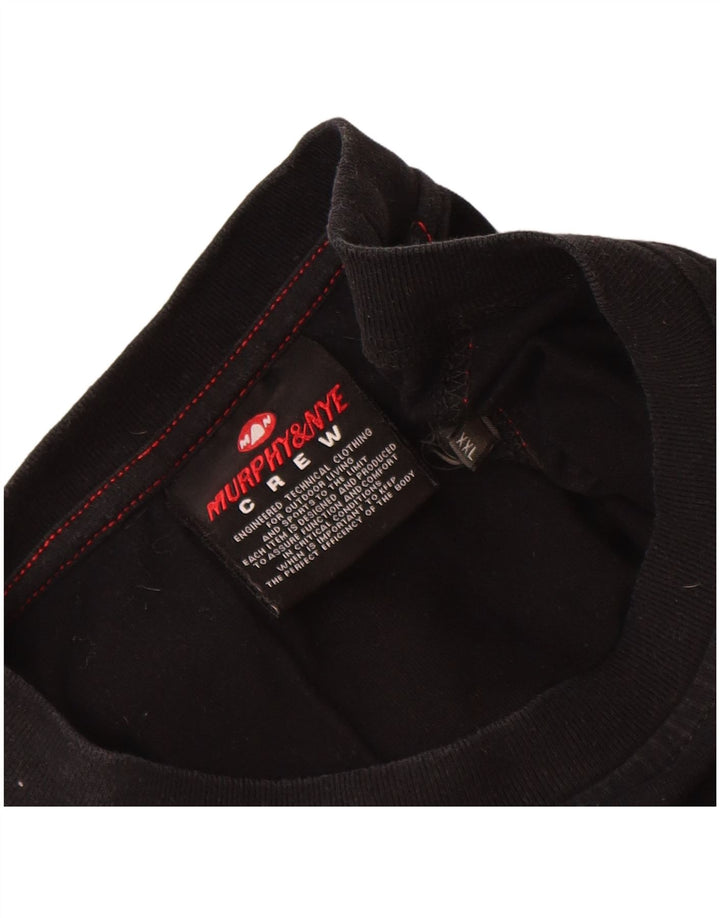 Murphy & Nye Mens Graphic Top Long Sleeve 2XL Black Cotton