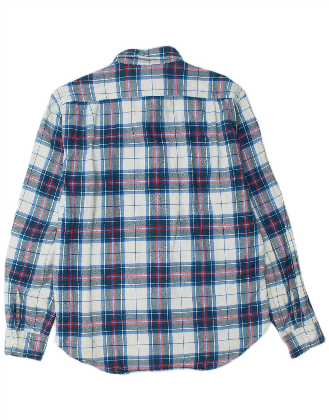 BONOBOS Mens Standard Fit Flannel Shirt Medium Blue Check Cotton
