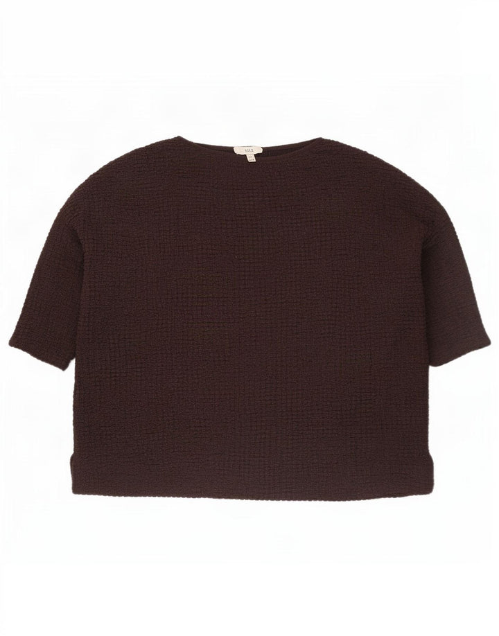 Marks & Spencer Γυναικεία Μπλούζα Τοπ UK 22 3XL Καφέ Πολυεστέρας