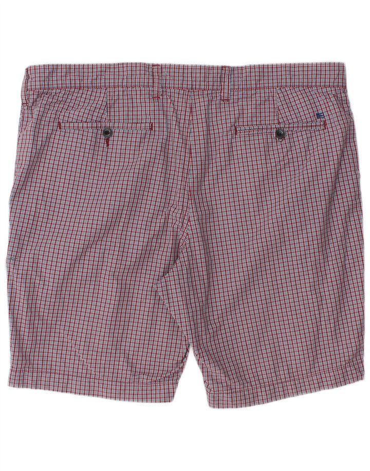 MARKS & SPENCER Mens Chino Shorts W40 XL  Red Check Cotton