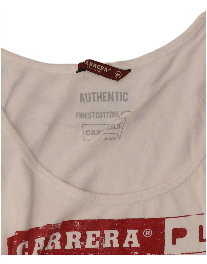 CARRERA Canotta grafica da donna UK 12 Medio Bianco