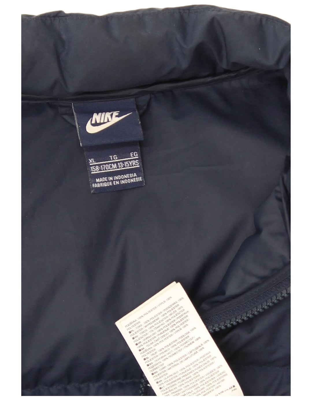 Nike Boys Padded Gilet 13-14 Years XL Navy Blue Polyester