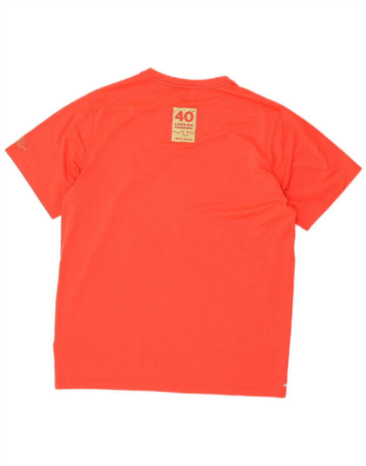 New Balance Mens Graphic T-Shirt Top Large Red Polyester