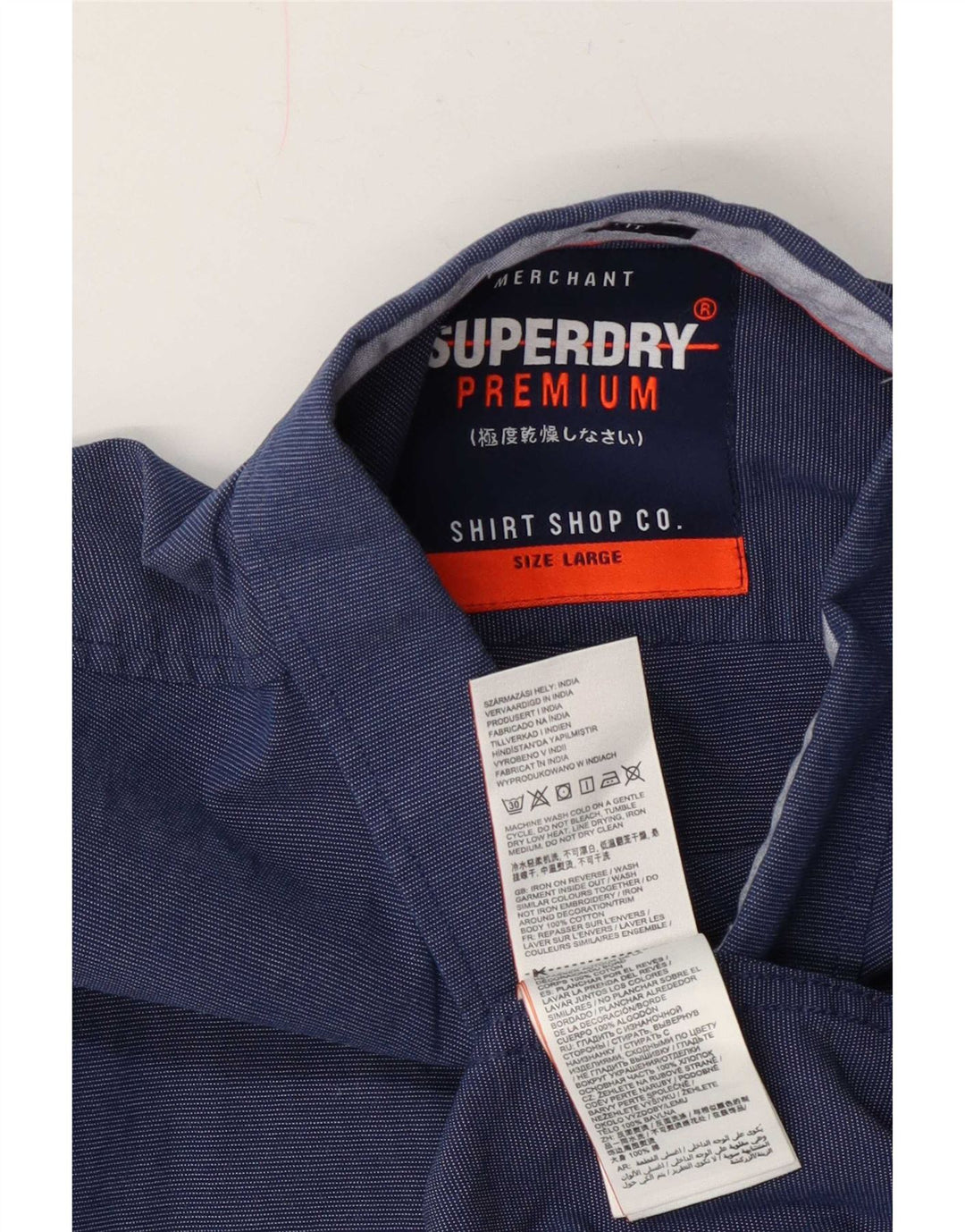 Superdry Chemise à Manches Courtes Regular Fit Homme Bleu Marine Moyen Coton