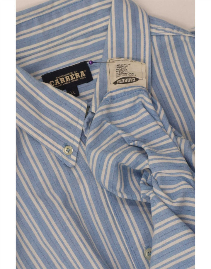 Carrera Mens Shirt XL Blue Striped Cotton