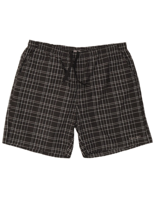Pantaloncini da bagno Reebok da uomo 2XL poliestere nero a quadri