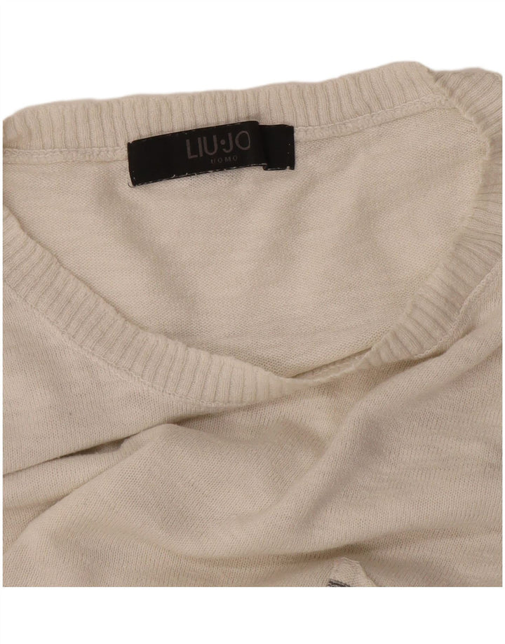 Liu Jo Pull à col rond pour homme Grand Blanc