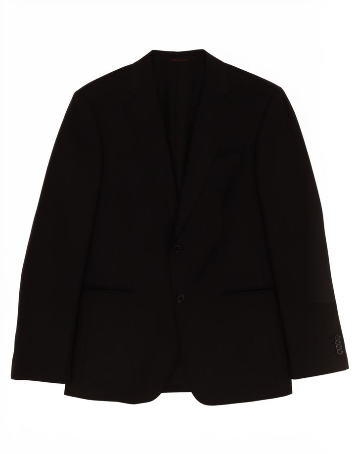 Pierre Cardin Mens 2 Button Blazer Jacket UK 38 Medium Black Classic