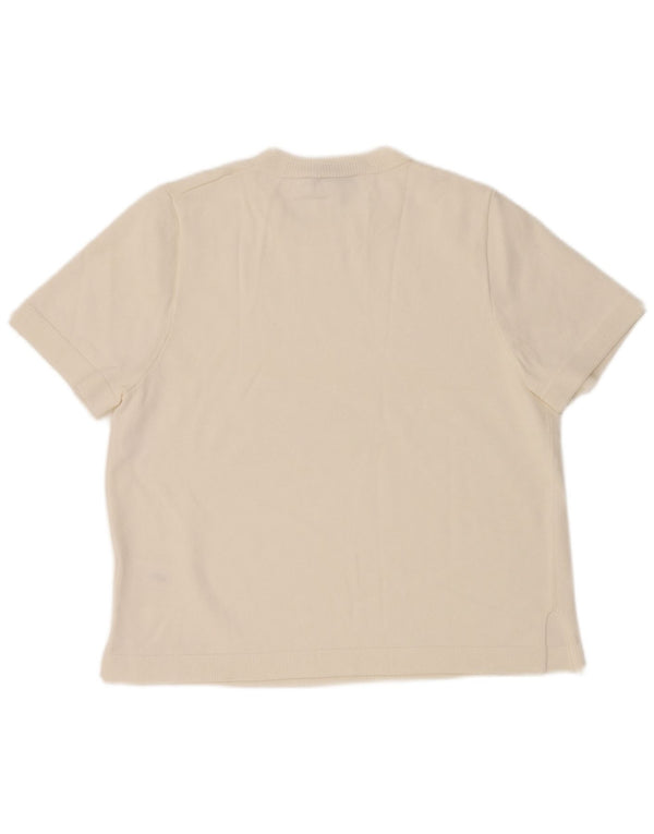 Camiseta feminina Zara UK 14 viscose branca média