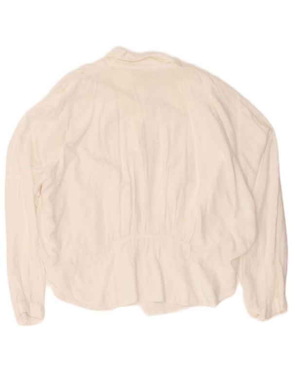 Blusa feminina vintage UK 16 grande algodão branco
