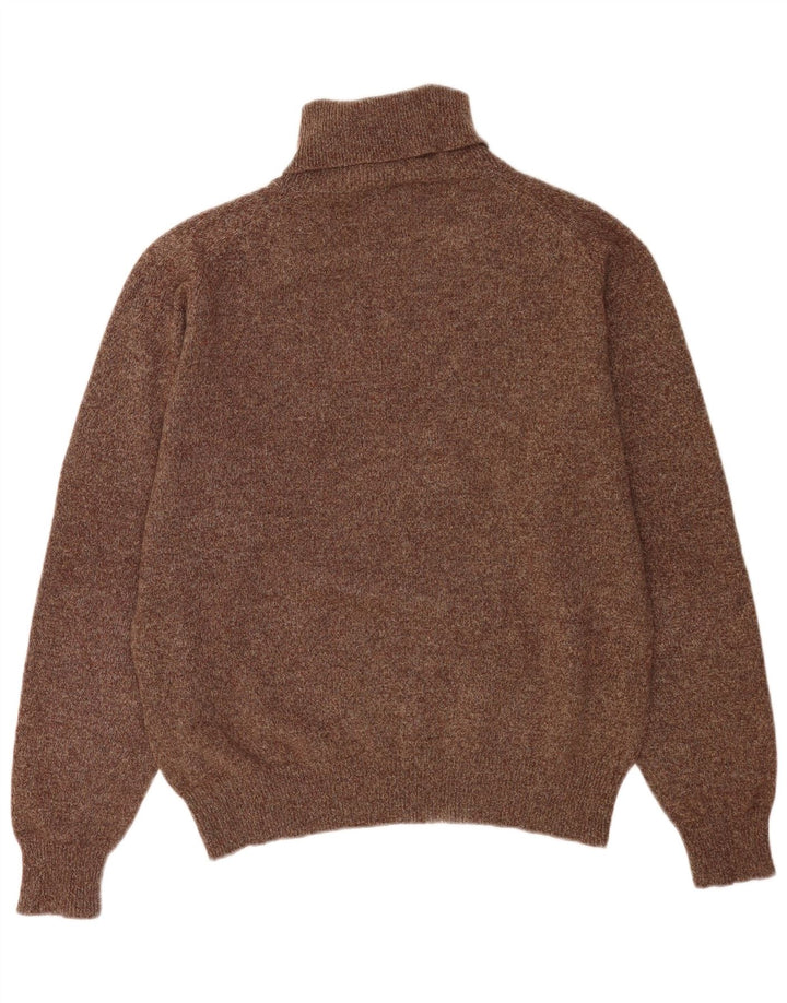 Kappa Herren-Pullover mit Rollkragen, groß, braun gesprenkelte Wolle