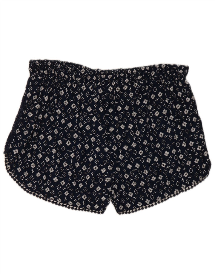 Superdry Damen Hotpants Large W32 Marineblaue geometrische Viskose