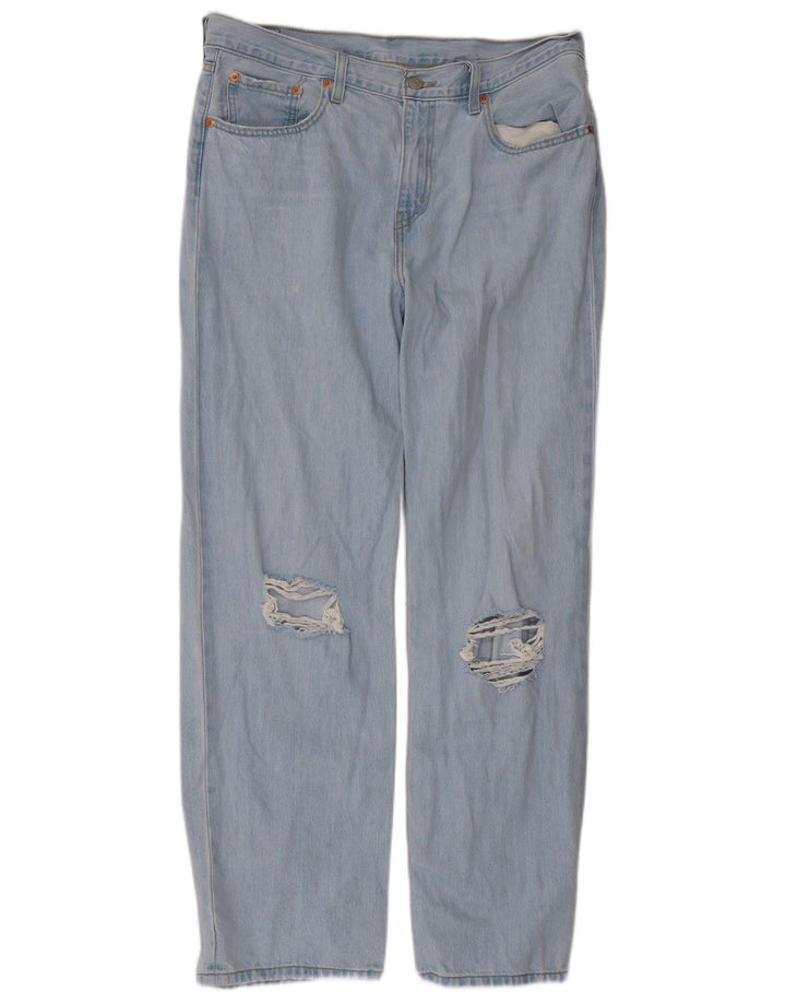 Levi's Mens Distressed Straight Jeans W36 L30 Blue