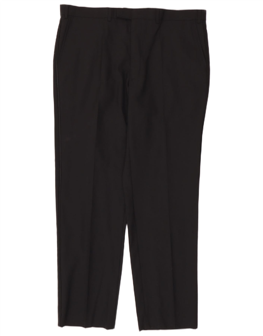 Marks & Spencer Mens Straight Suit Trousers W40 L33 Black Wool