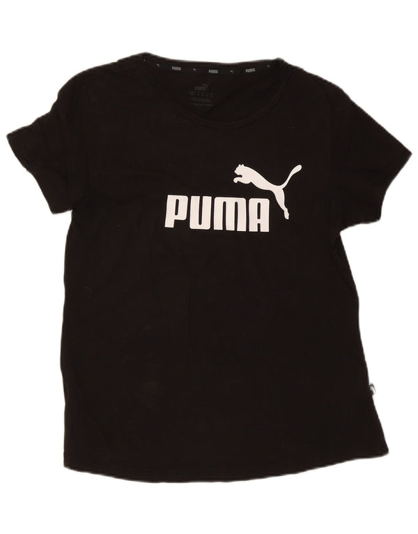T-shirt grafica da donna Puma UK 14 grande cotone nero