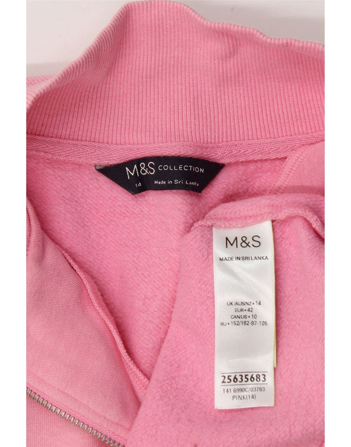 Marks & Spencer Womens Oversized Sweatshirt Jumper UK 14 Large Pink
