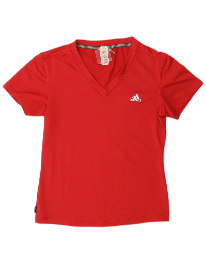Adidas Womens Clima 365 T-Shirt Top UK 14 Medium Red Polyester