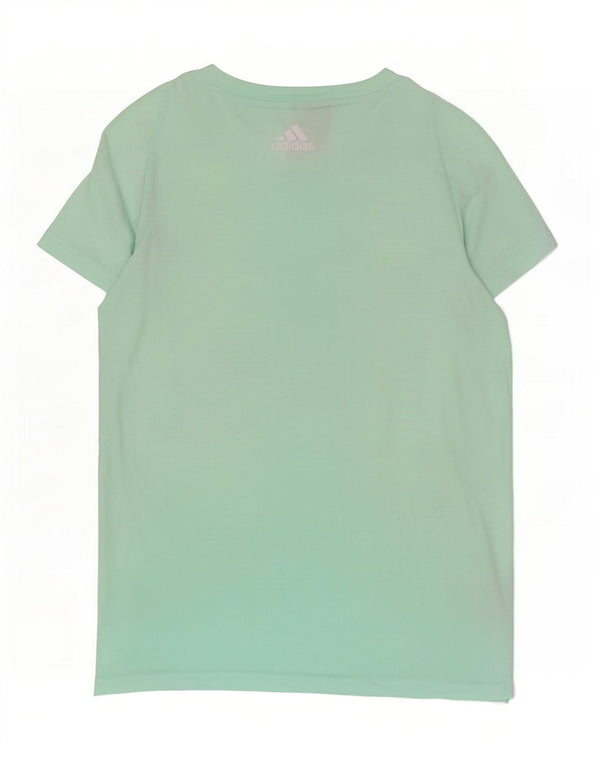 Adidas Womens Graphic T-Shirt Top UK 8/10 Small Green Cotton