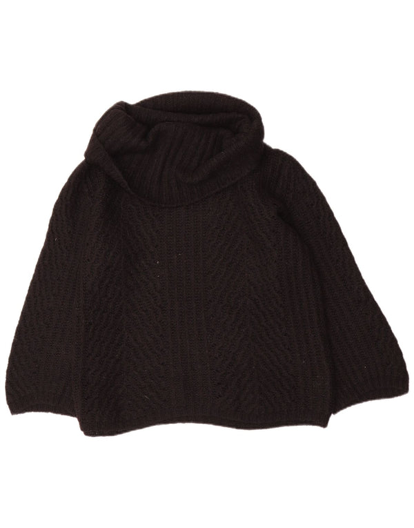 Armani Jeans Damen Pullover mit 3/4-Ärmeln und Rollkragen, Gr. 14, Schwarz