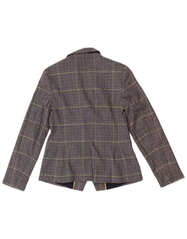 Boden Womens Petite Blazer Jacket UK 10 Petit pied-de-poule bleu marine