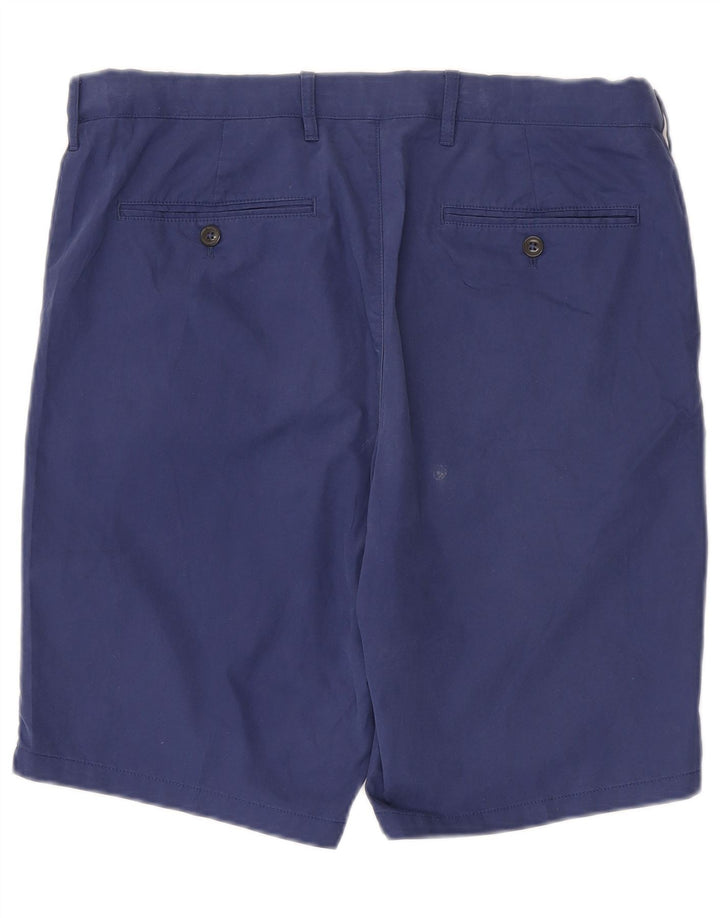 Marks & Spencer Mens Chino Shorts W34 Large Blue Cotton