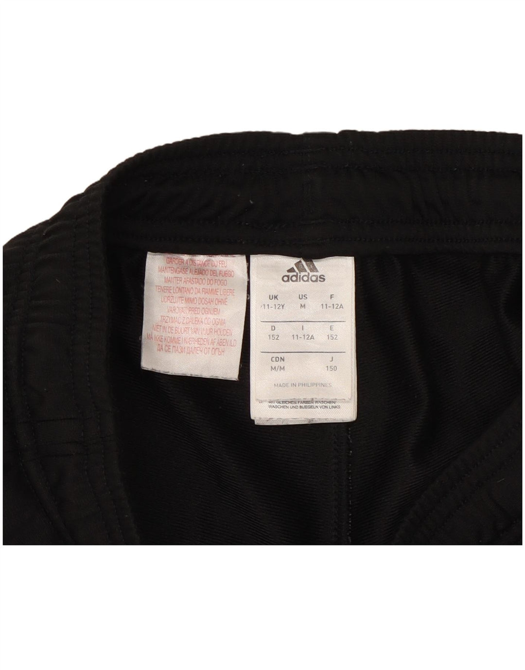 Adidas Boys Tracksuit Trousers 11-12 Years  Black Polyester