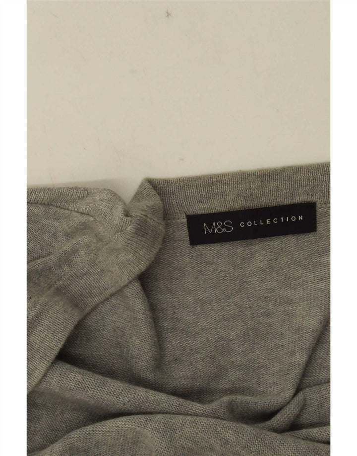 Marks & Spencer Womens Open Cardigan Sweater UK 10 Small Grey