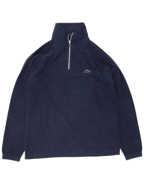 Kappa Mens Zip Neck Fleece Jumper Medium Navy Blue Polyester