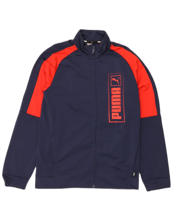 Giacca da ginnastica grafica da ragazzo Puma 13-14 anni Blu navy Colourblock