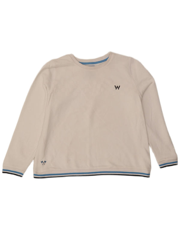 Crew Clothing Womens Graphic Sweatshirt Jumper UK 16 Large White Flecked