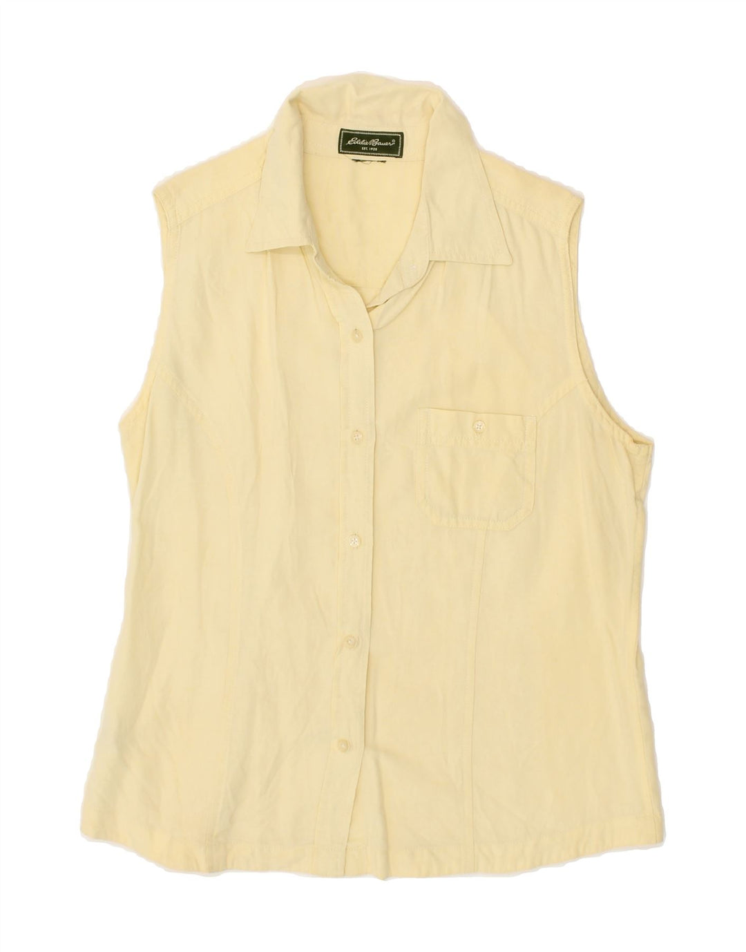 EDDIE BAUER Womens Sleeveless Shirt Blouse UK 12 Medium Yellow Vintage Eddie Bauer and Second-Hand Eddie Bauer from Messina Hembry 