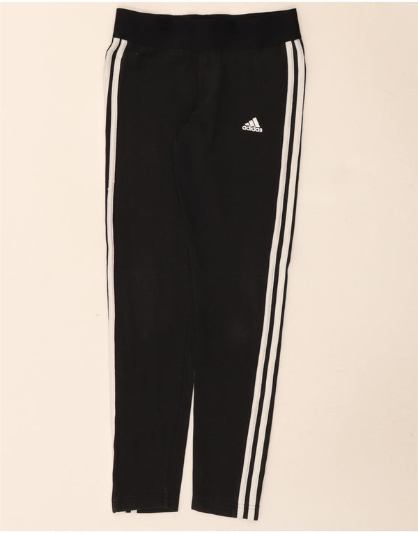 Adidas Damen Leggings UK 8/10 Small Schwarz Baumwolle